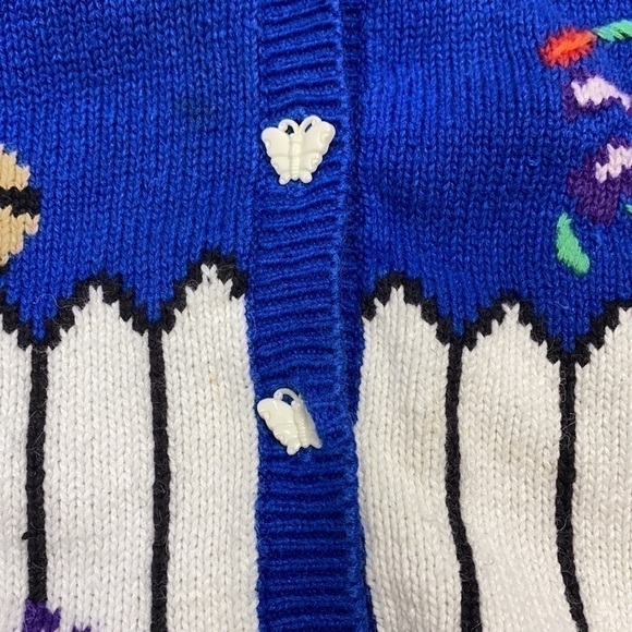 Vintage Bechamel Cat & Butterfly Blue Sweater Vest Large - Picture 4 of 8